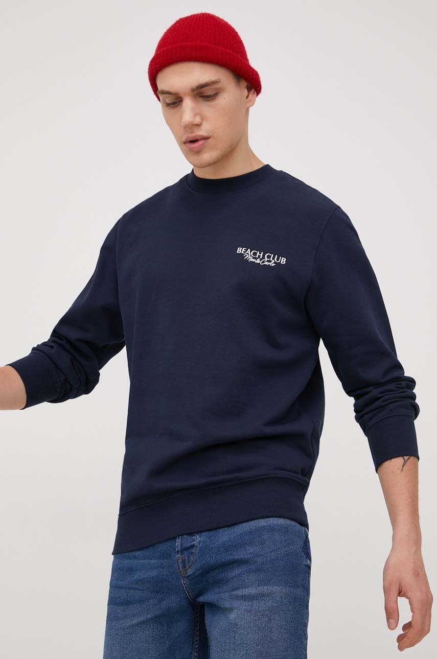 

Бавовняна кофта Jack & Jones чоловіча колір синій з аплікацією