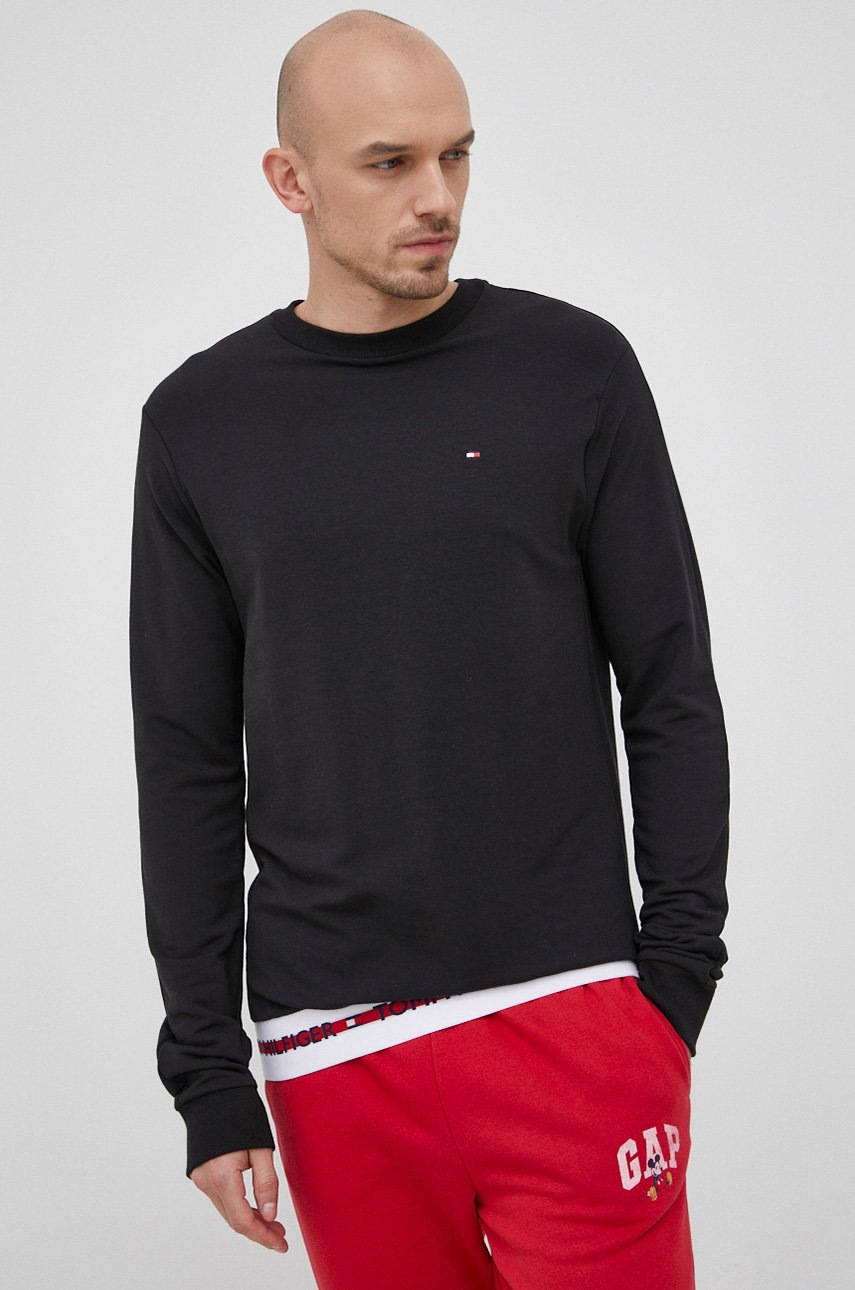 

Суичър Tommy Hilfiger мъжки в черно с принт, Черен