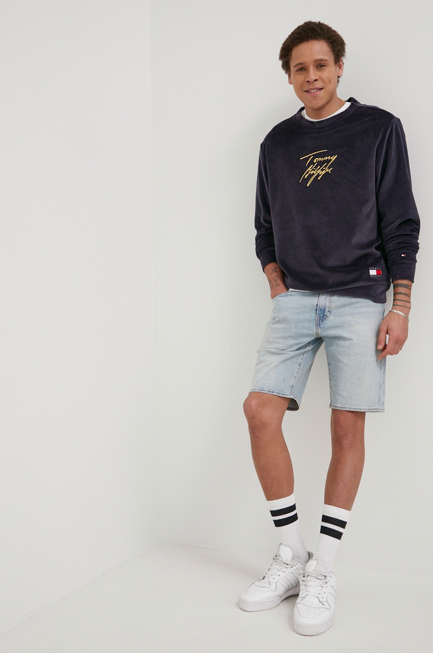 

Суичър Tommy Hilfiger мъжки в тъмносиньо с апликация, Тъмносин