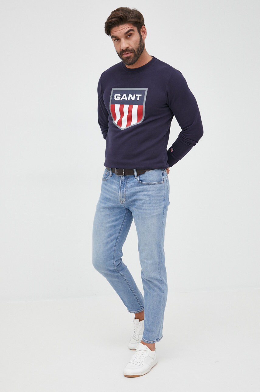 

Кофта Gant мужская цвет синий с принтом