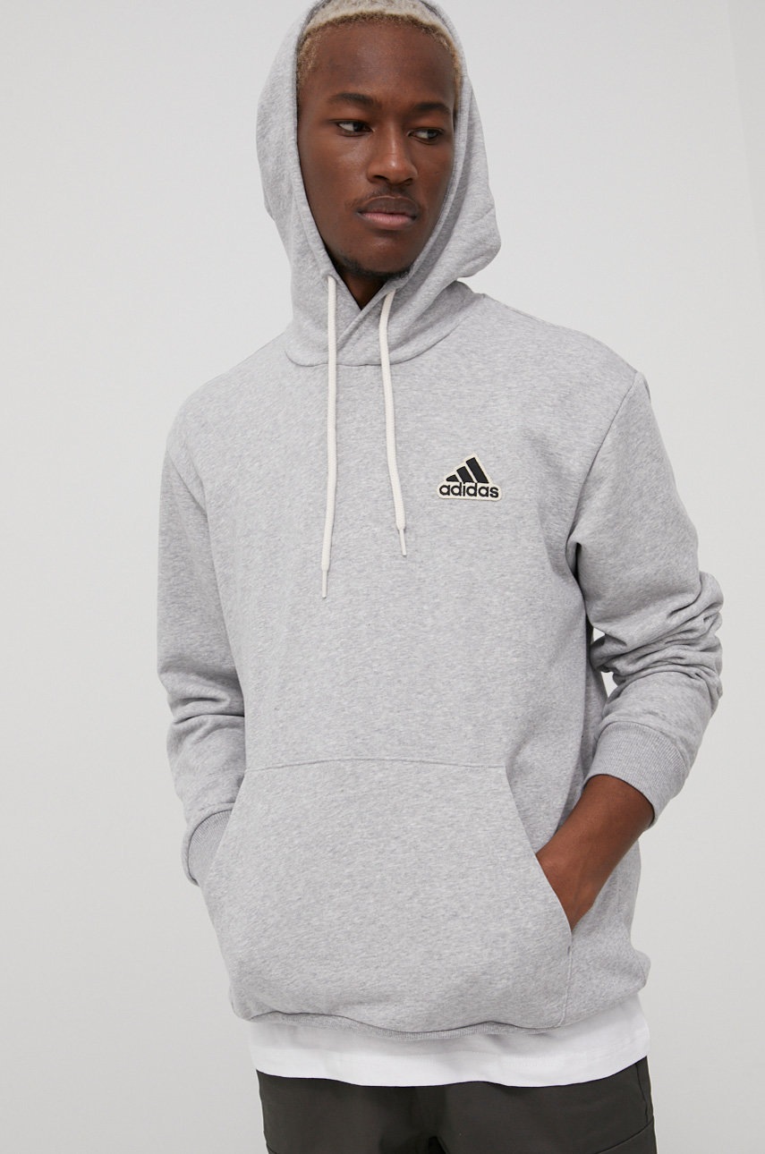 

Кофта adidas мужская цвет серый с аппликацией
