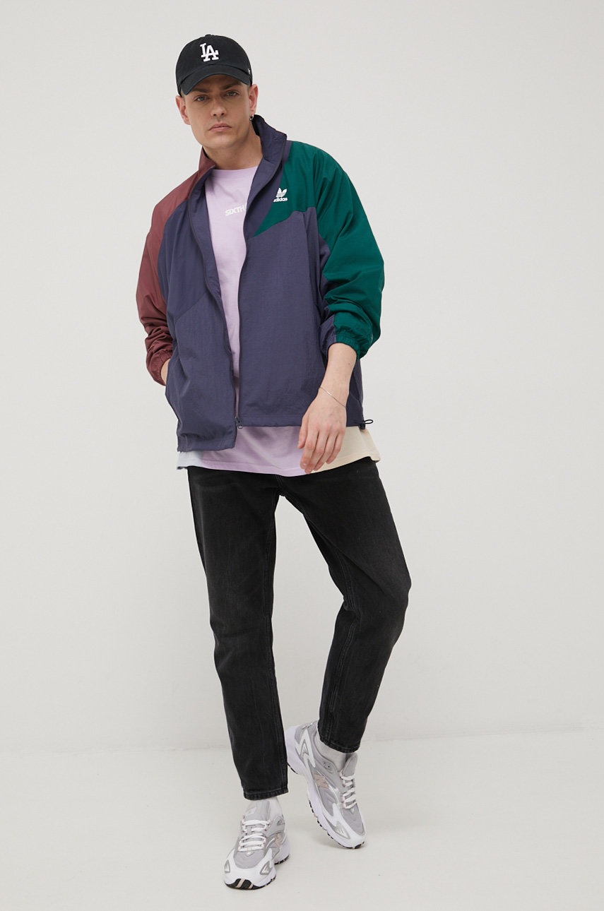 

Куртка adidas Originals Adicolor мужская цвет синий переходная oversize