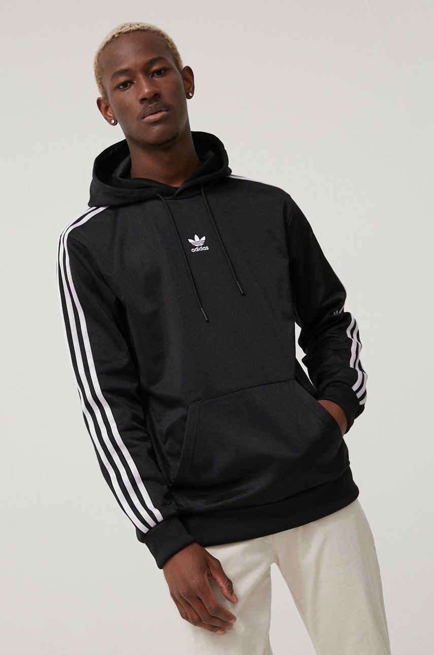 adidas Originals bluza Adicolor męska kolor czarny z kapturem z aplikacją