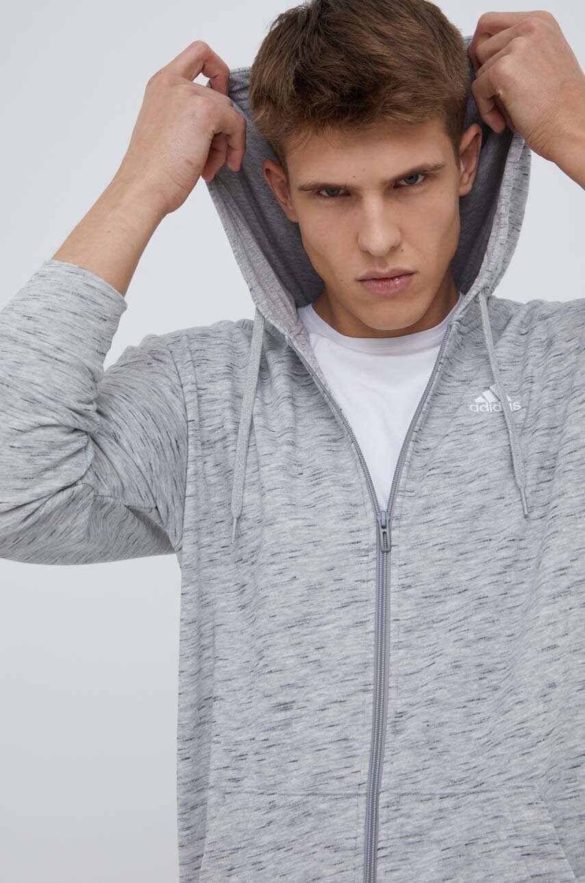Adidas bluza hc2908 barbati, culoarea gri, melanj
