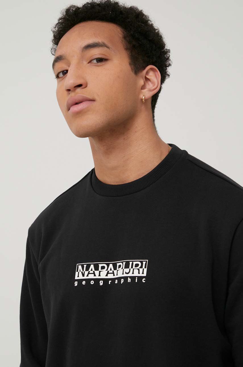 Napapijri bluză bărbați, culoarea negru, cu imprimeu NP0A4GBF0411-001