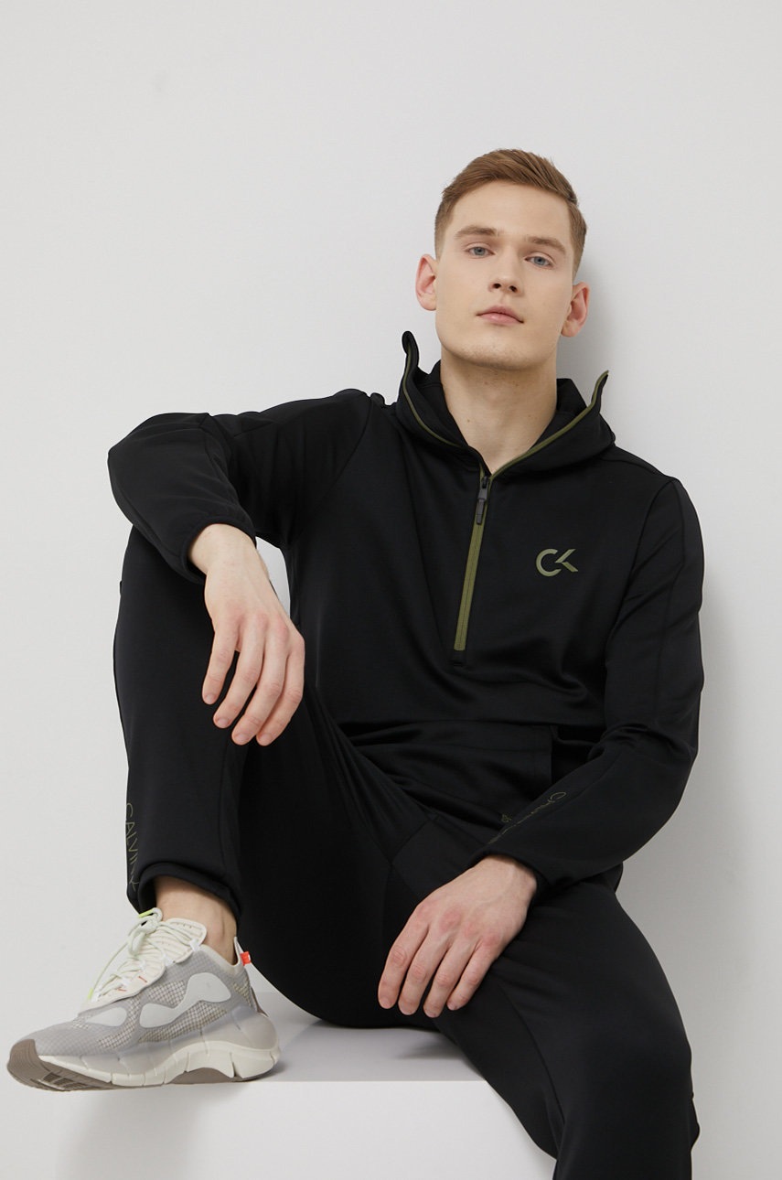 

Суичър за трениране Calvin Klein Performance мъжка в черно с принт, Черен