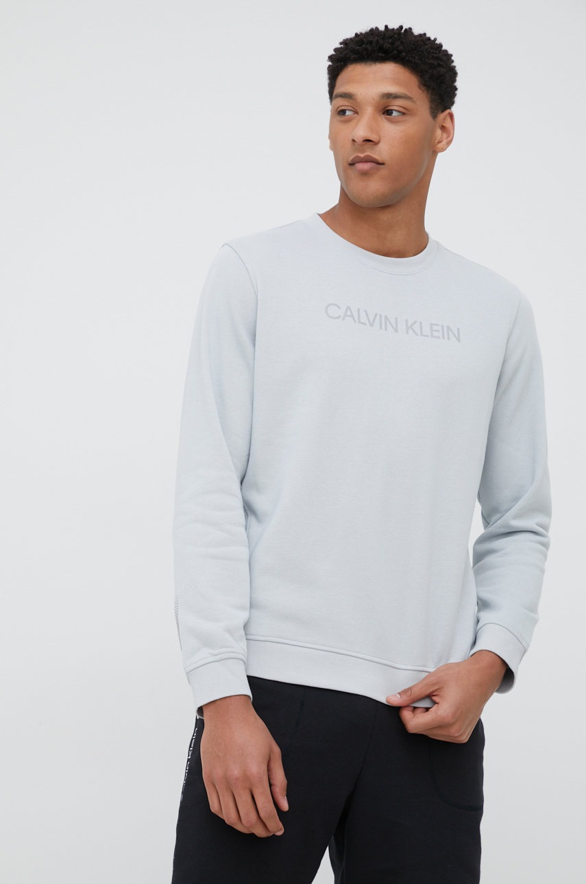 

Спортен суичър Calvin Klein Performance в сиво с принт, Сив