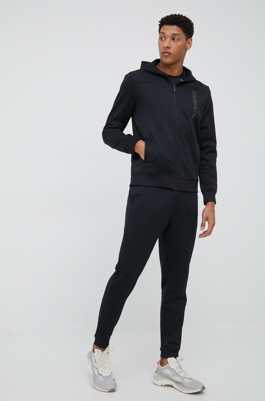 

Суичър за трениране Calvin Klein Performance в черно с изчистен дизайн, Черен
