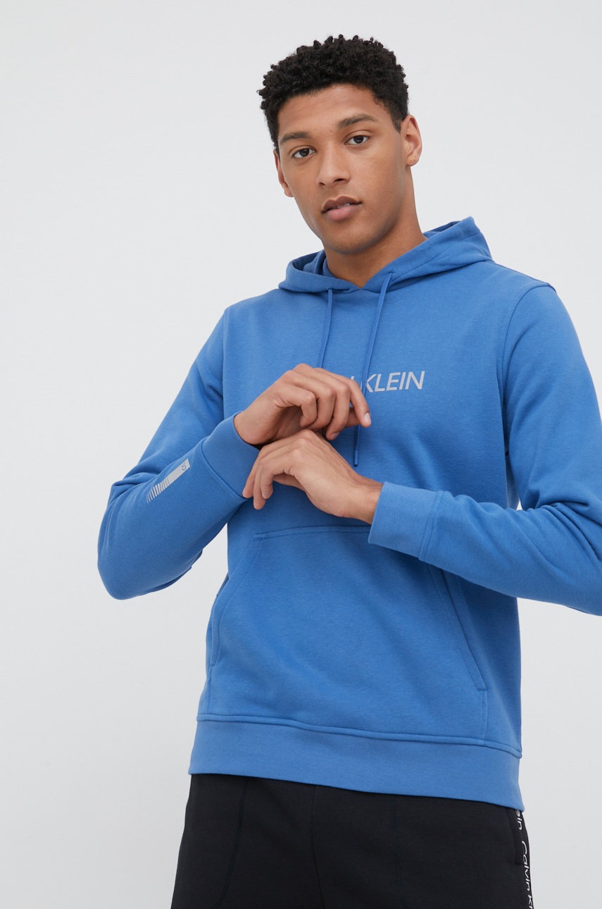 

Спортен суичър Calvin Klein Performance с принт, Син