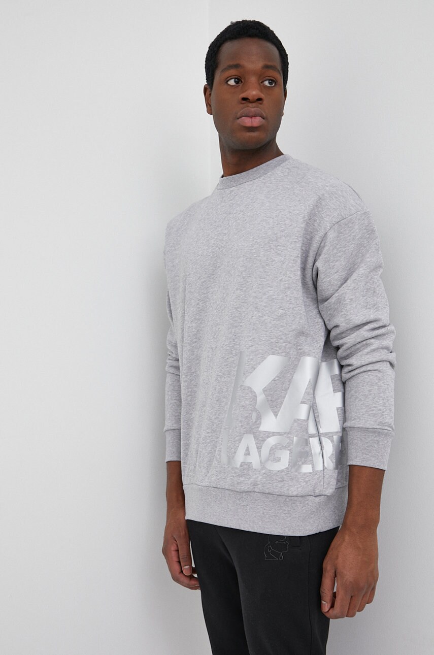 Karl lagerfeld bluza barbati, culoarea gri, neted