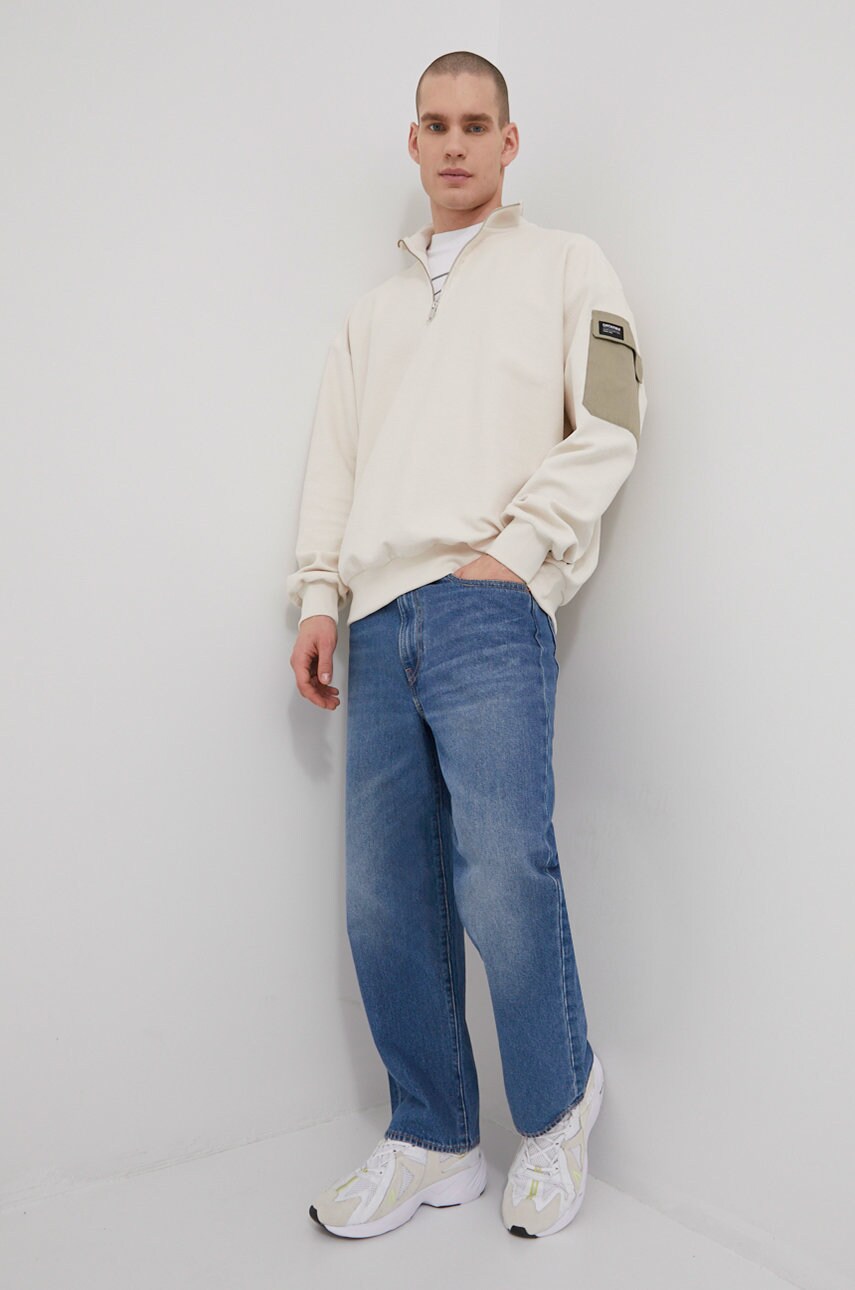 

Хлопковая кофта Dr. Denim мужская цвет бежевый однотонная