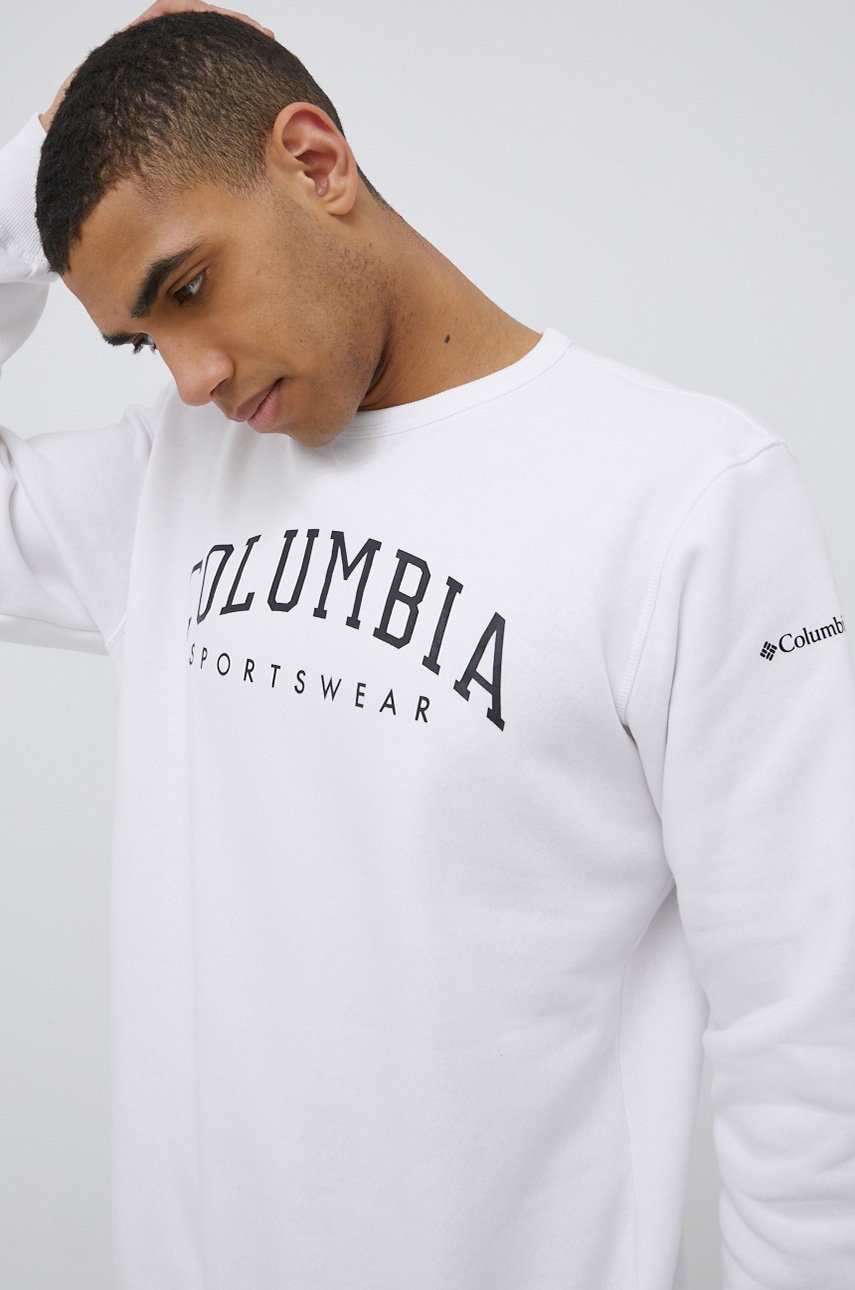 

Суичър Columbia мъжка в бяло меланж на, Бял