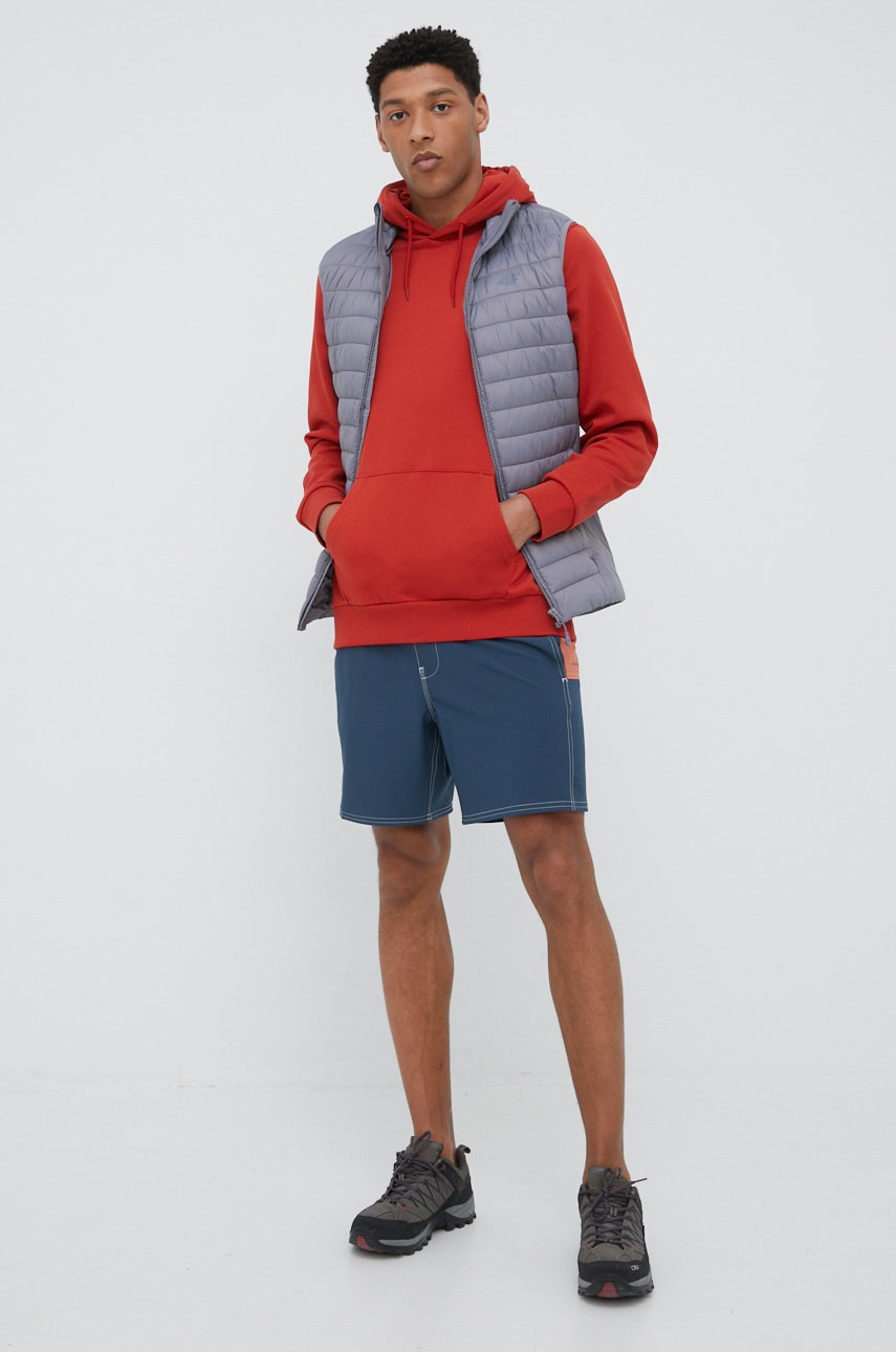 

Хлопковая кофта Jack Wolfskin мужская цвет оранжевый однотонная