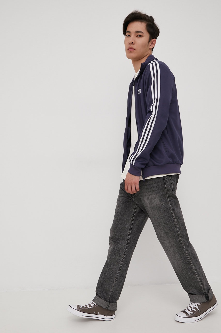 

Кофта adidas Originals Adicolor HB9445 чоловіча колір синій однотонна