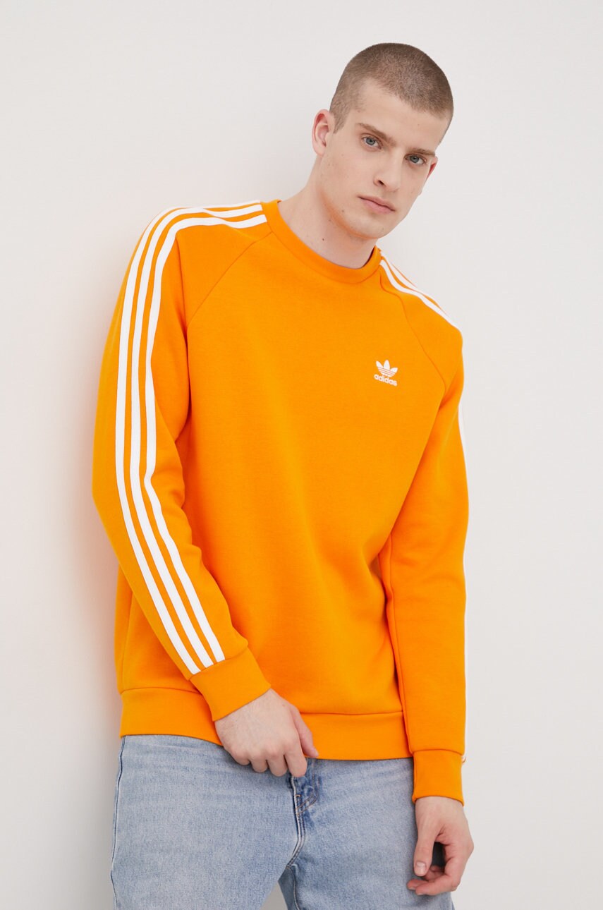 Adidas originals bluza adicolor he9485 barbati, culoarea portocaliu, cu imprimeu