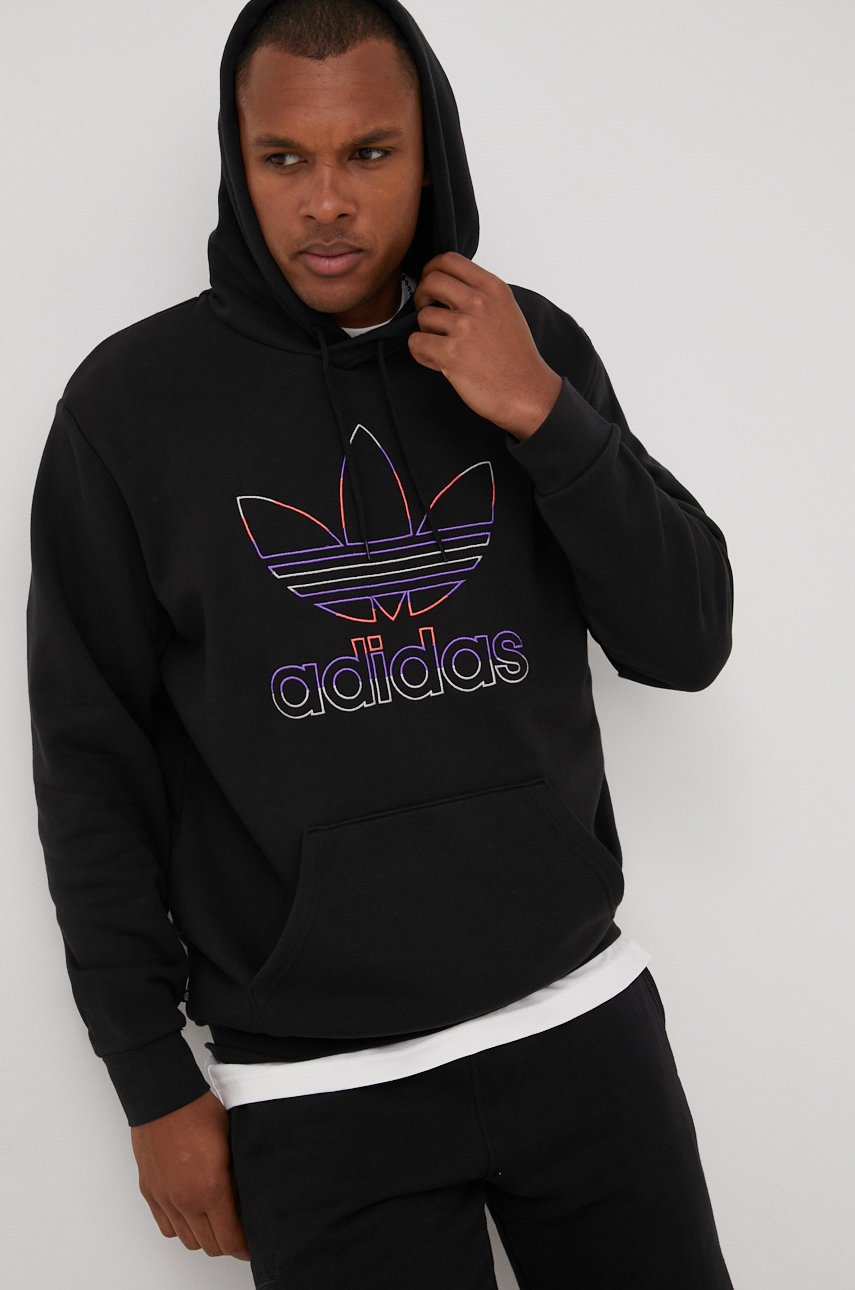 

Памучен суичър adidas Originals HC7155 в черно с апликация, Черен