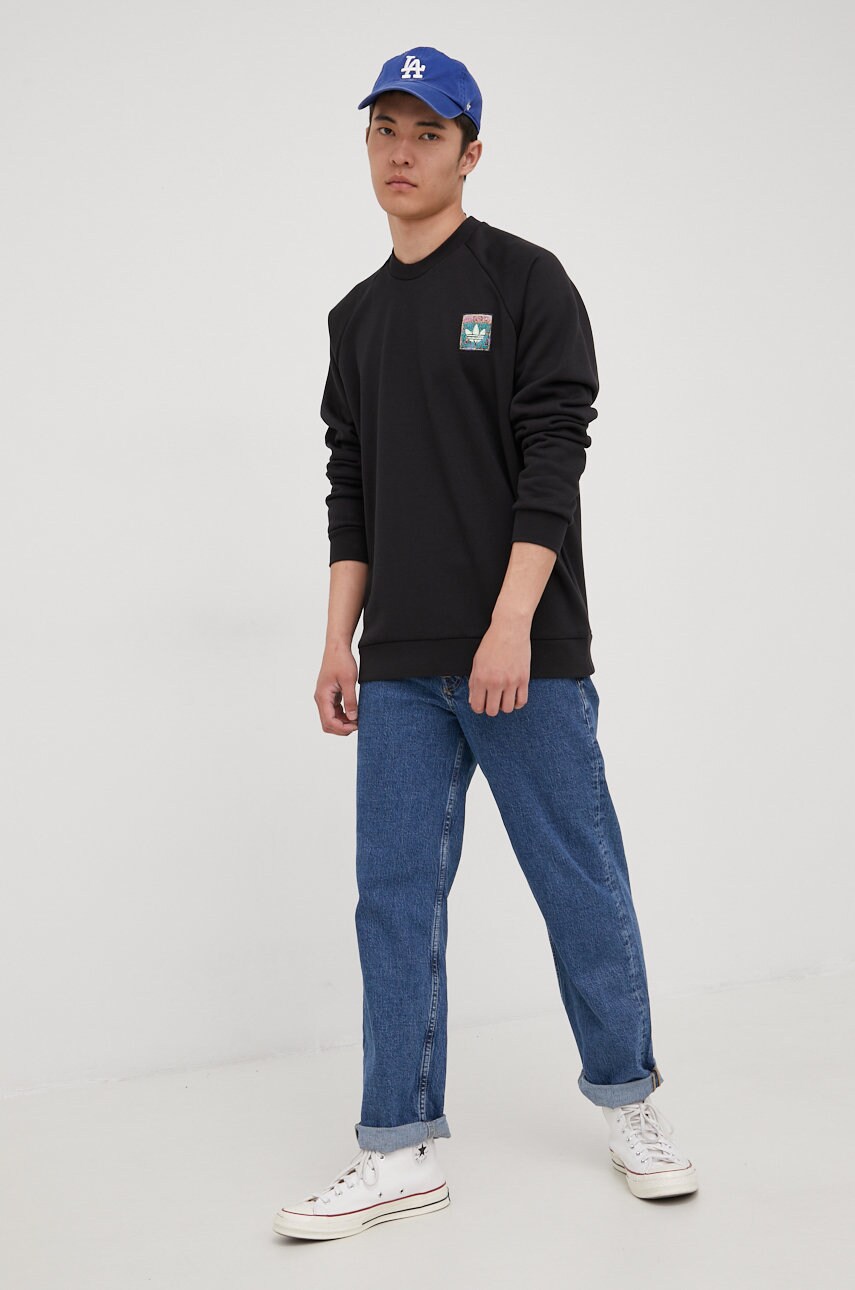 

Кофта adidas Originals мужская цвет чёрный однотонная