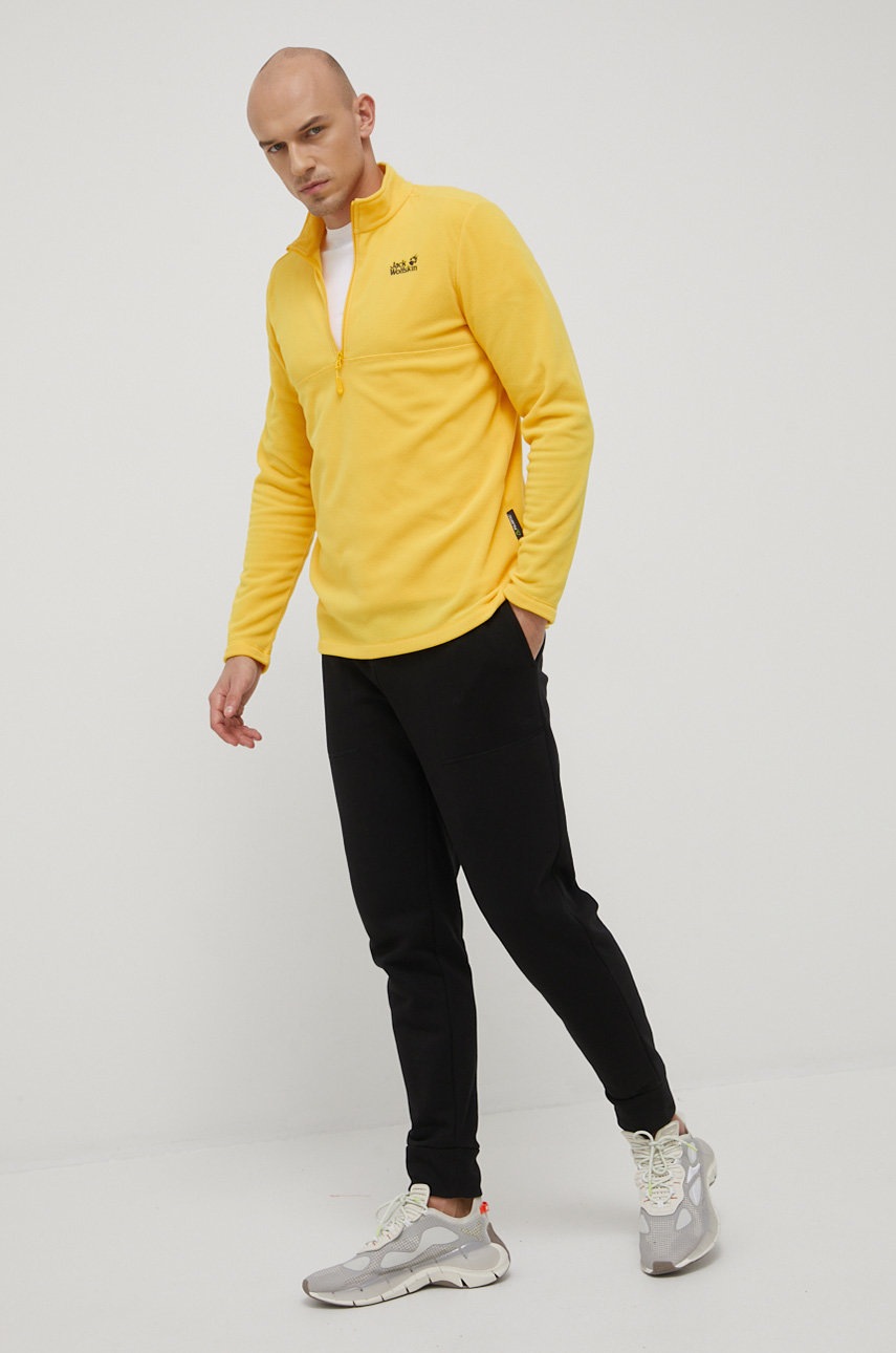 

Спортивная кофта Jack Wolfskin Gecko мужская цвет жёлтый однотонная