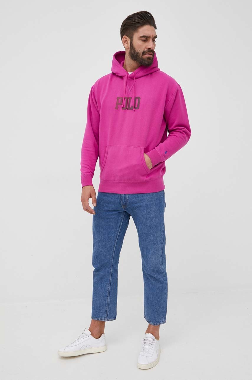 

Кофта Polo Ralph Lauren мужская цвет розовый с принтом