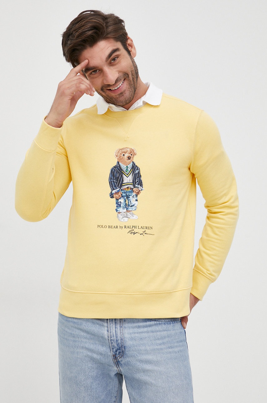 

Суичър Polo Ralph Lauren мъжка в жълто с принт, Жълт