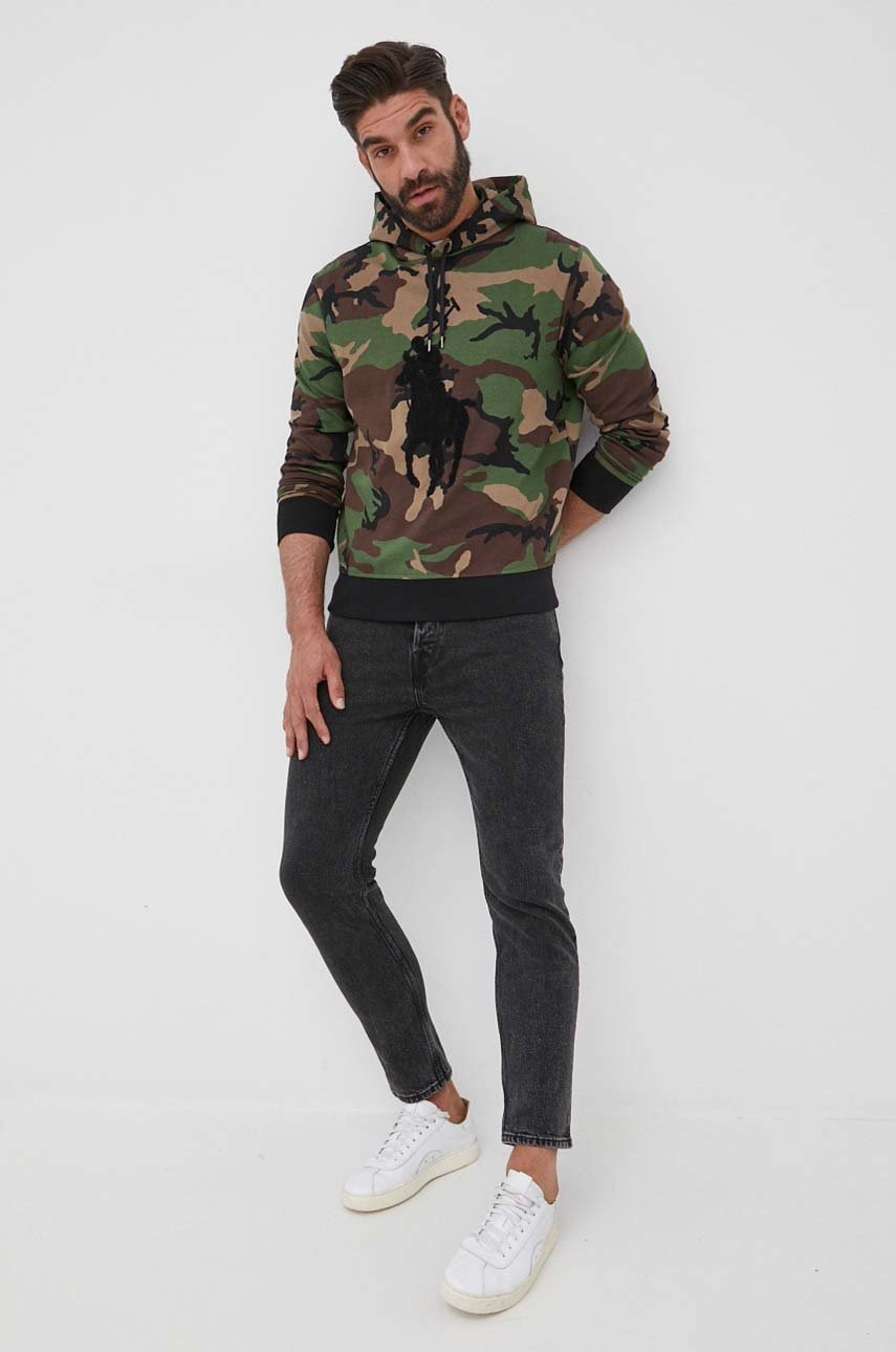 

Кофта Polo Ralph Lauren мужская цвет зелёный с аппликацией