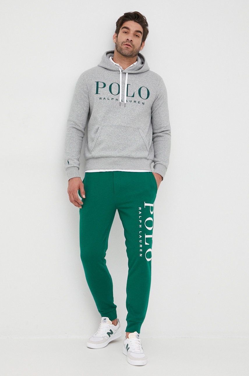 

Кофта Polo Ralph Lauren мужская цвет серый с аппликацией