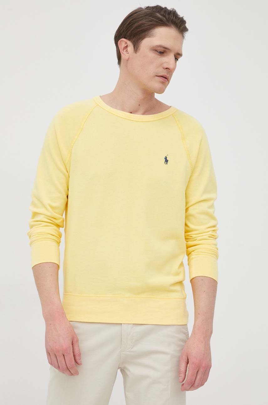 

Бавовняна кофта Polo Ralph Lauren чоловіча колір жовтий однотонна