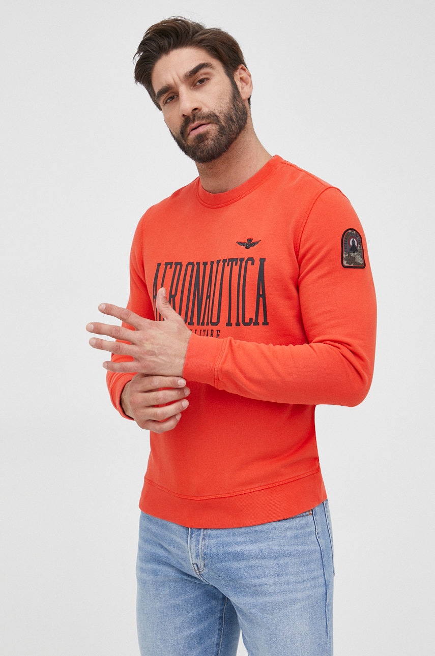 Aeronautica militare hanorac de bumbac barbati, culoarea rosu, cu imprimeu