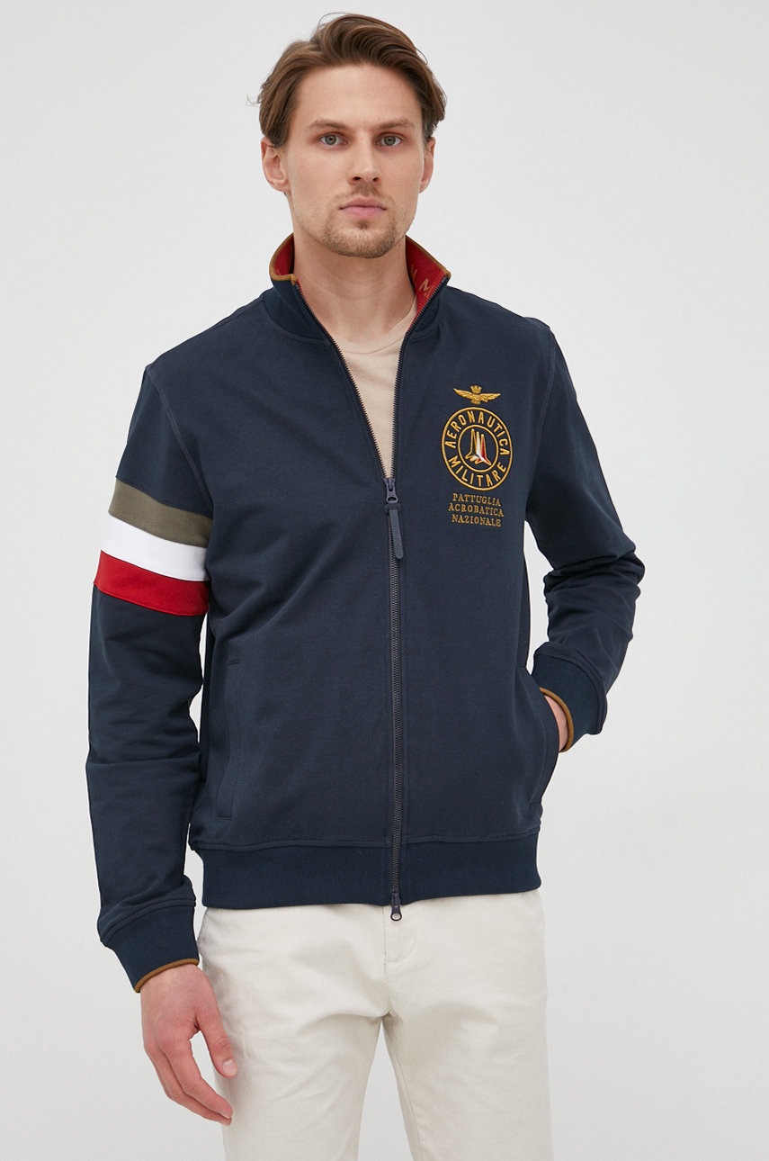 

Кофта Aeronautica Militare мужская цвет синий с аппликацией