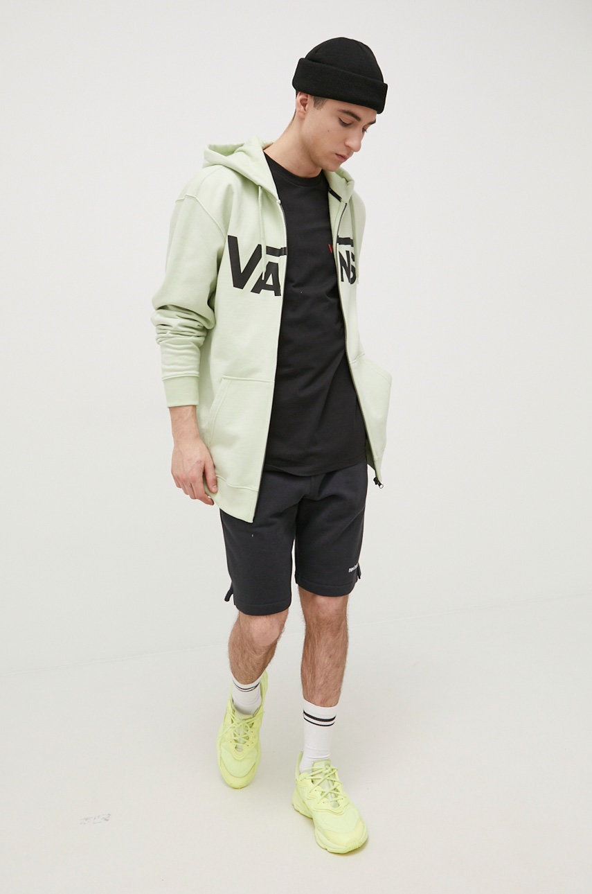 

Хлопковая кофта Vans мужская цвет зелёный с принтом