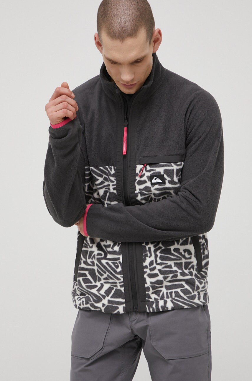 Quiksilver hanorac go first barbati, culoarea gri, modelator
