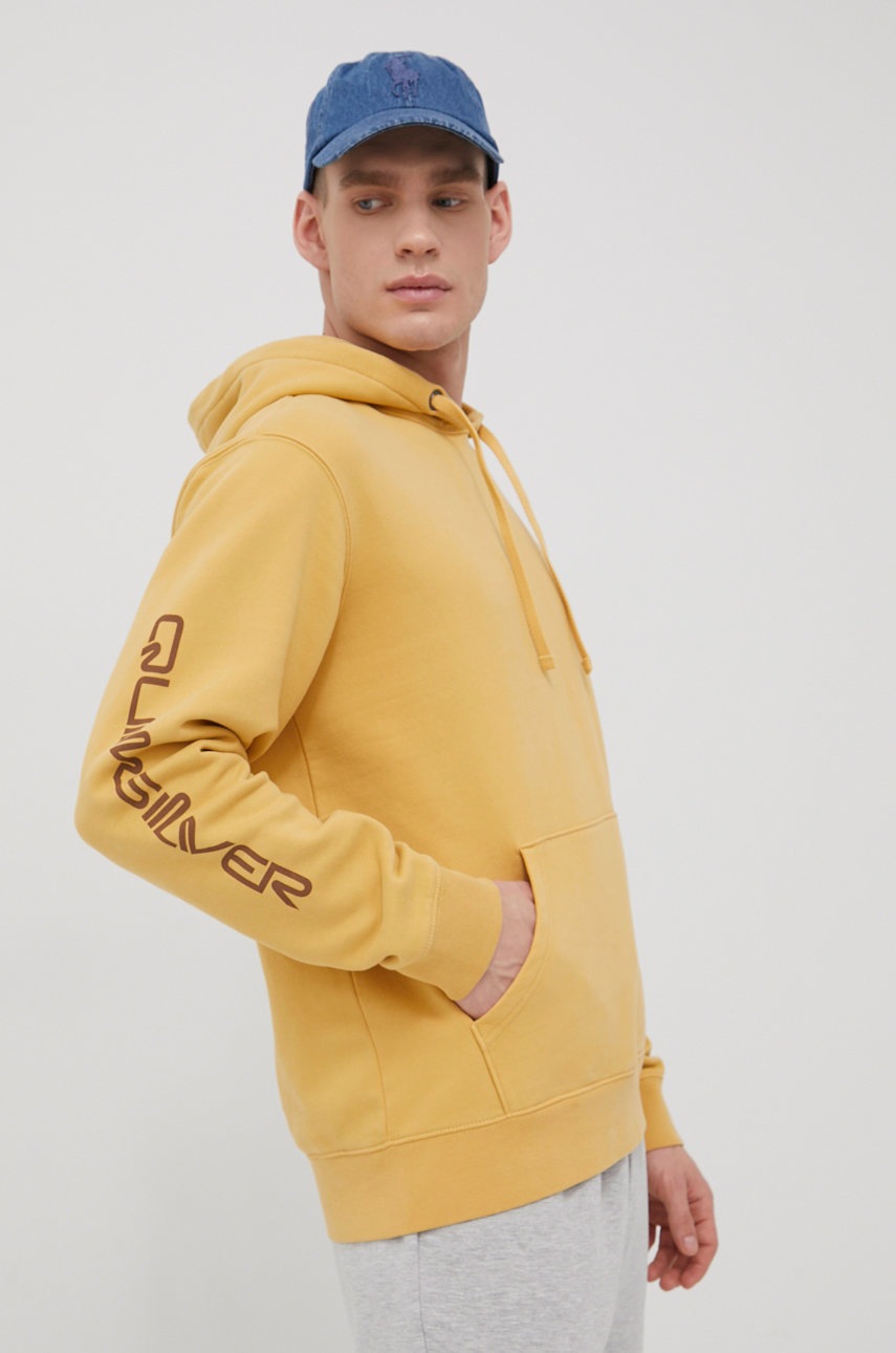 

Суичър Quiksilver мъжка в жълто с принт, Жълт