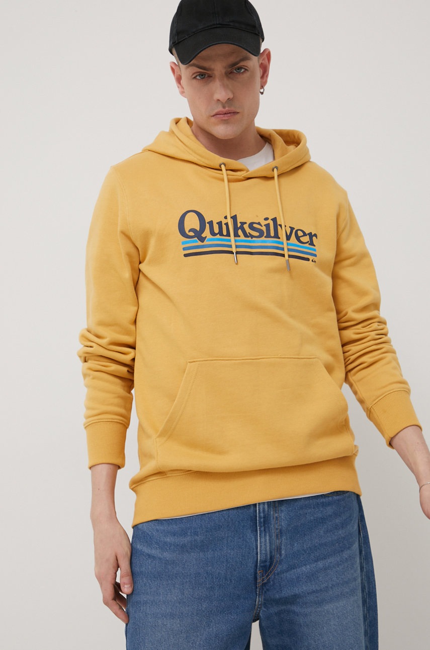 

Суичър Quiksilver мъжка в жълто с принт, Жълт