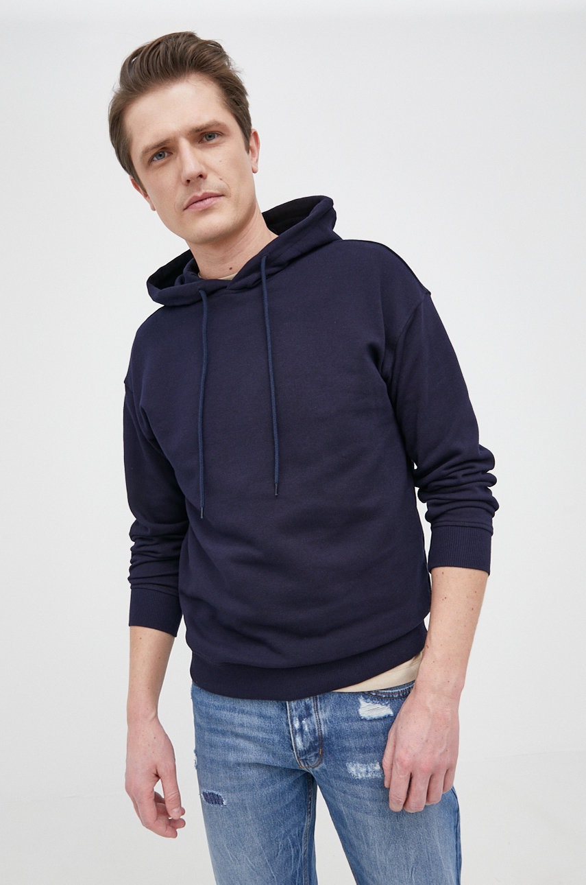 

Хлопковая кофта United Colors of Benetton мужская цвет синий однотонная
