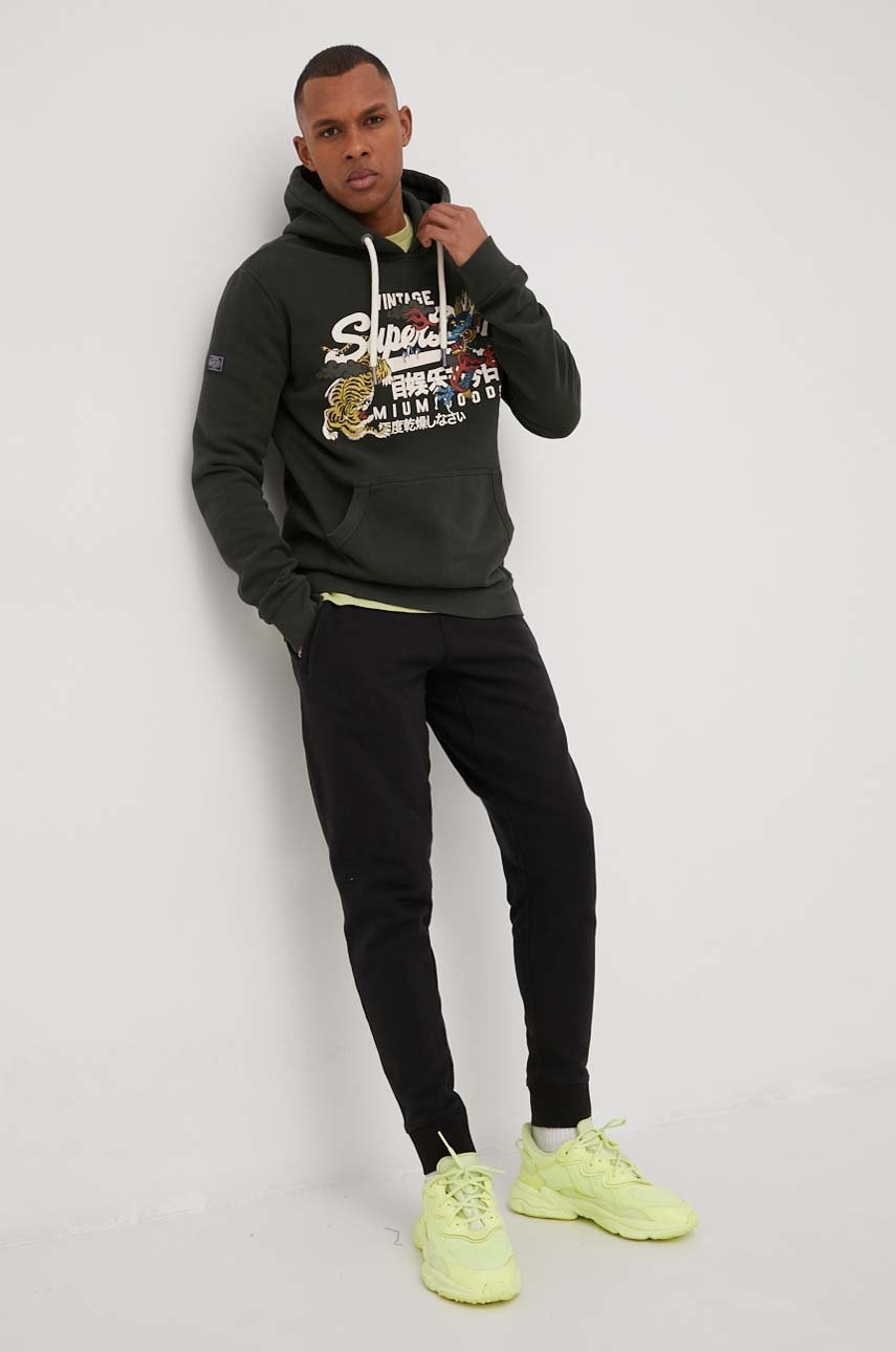 

Кофта Superdry мужская цвет зелёный с принтом