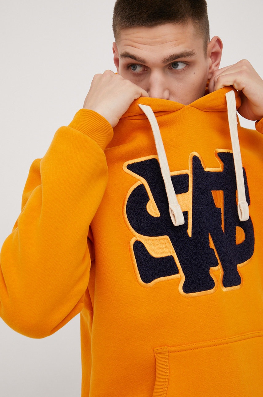 

Суичър Superdry в оранжево с апликация, Оранжев