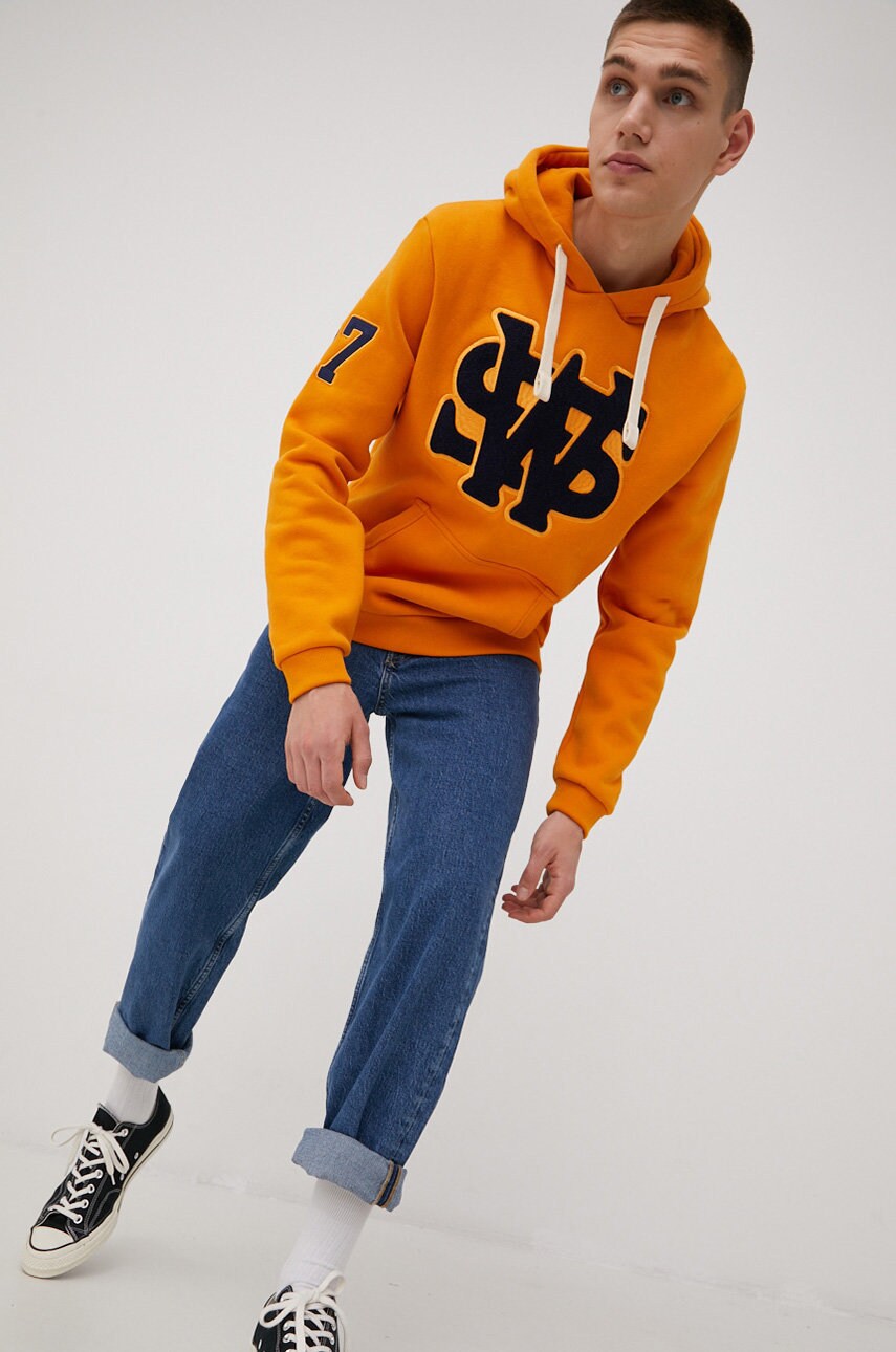 

Кофта Superdry чоловіча колір помаранчевий з аплікацією