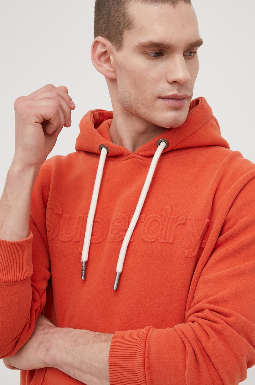 

Суичър Superdry в оранжево с апликация, Оранжев