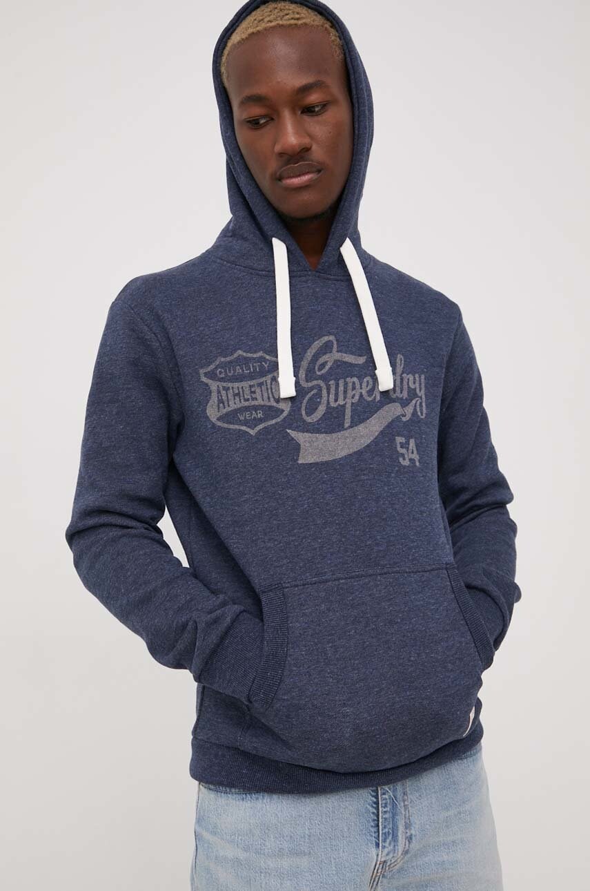 

Кофта Superdry чоловіча колір синій з принтом