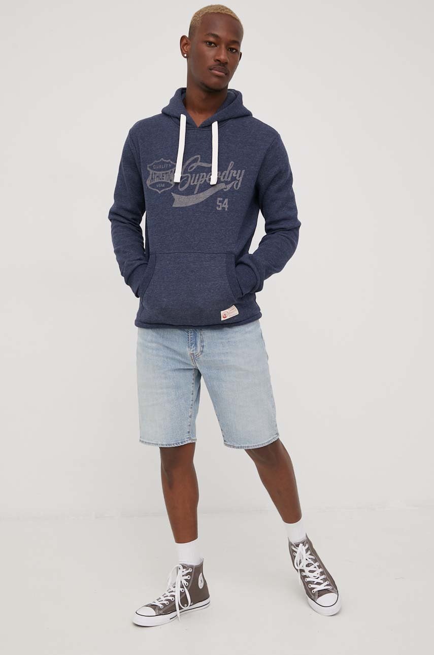 

Кофта Superdry мужская цвет синий с принтом