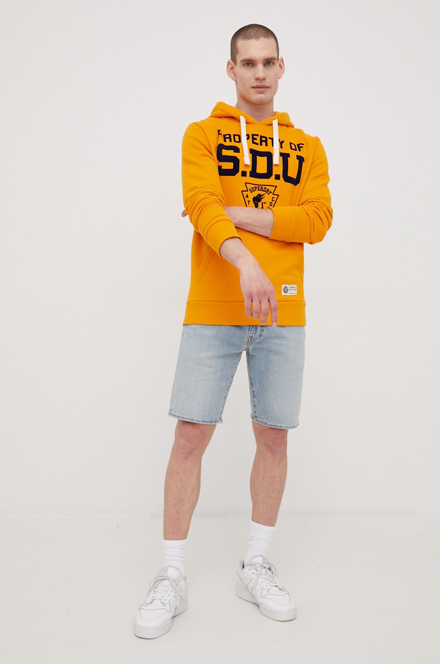 

Кофта Superdry мужская цвет оранжевый с принтом