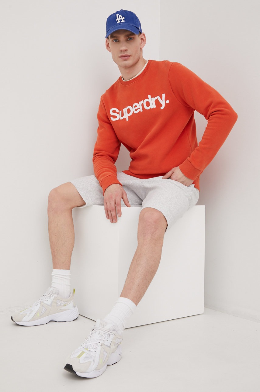 

Кофта Superdry мужская цвет оранжевый с аппликацией