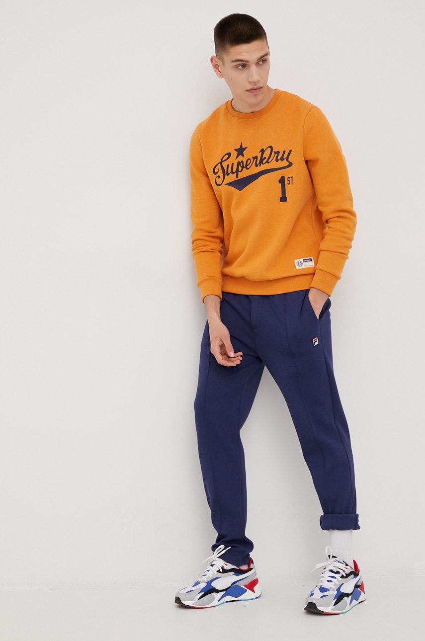 

Кофта Superdry мужская цвет жёлтый с принтом