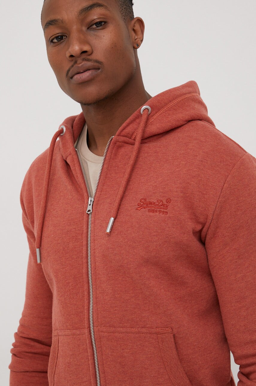 

Суичър Superdry в кафяво меланж на, Кафяв