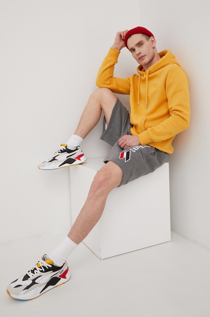 

Кофта Superdry чоловіча колір жовтий однотонна