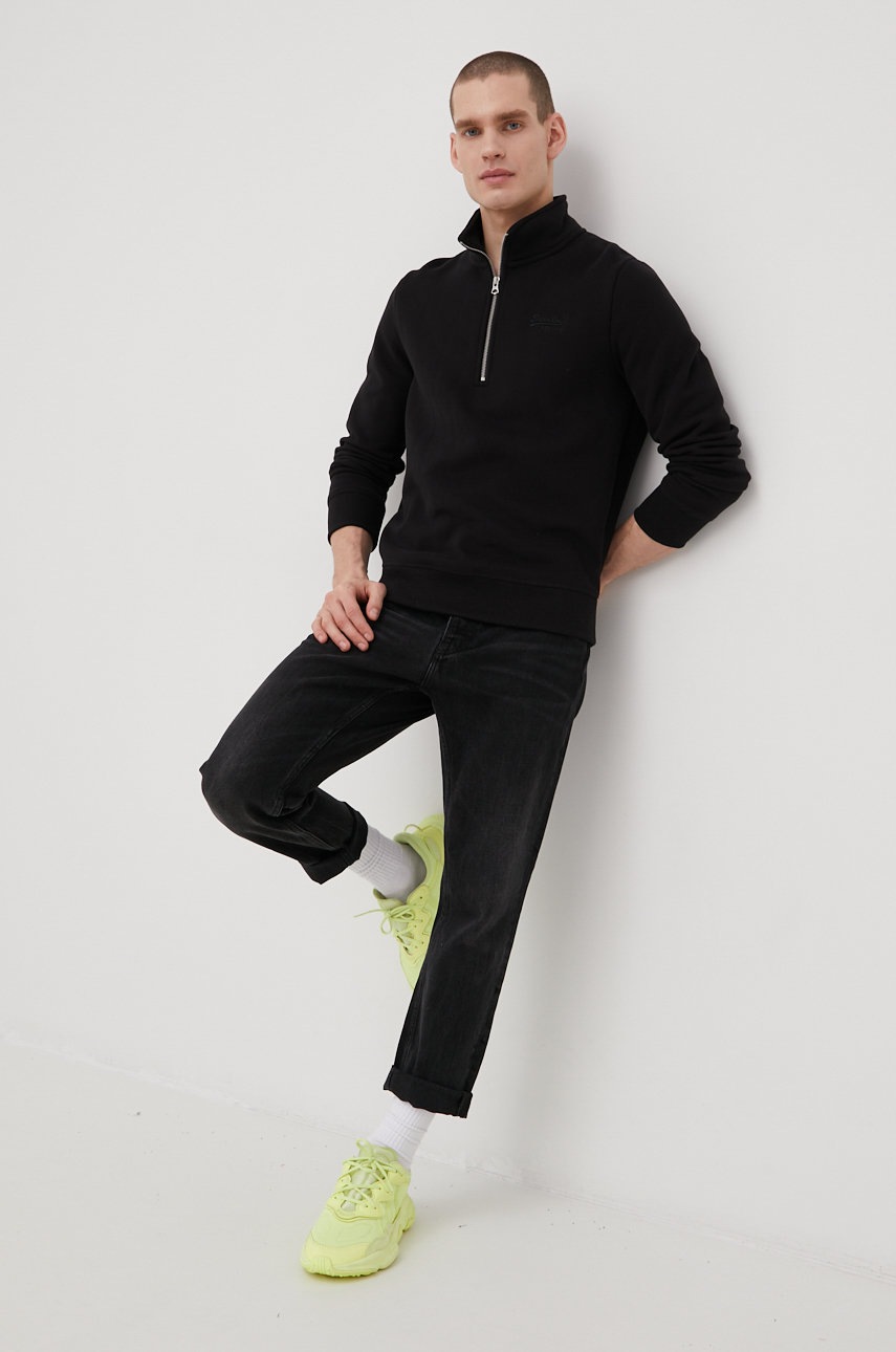 

Суичър Superdry в черно с изчистен дизайн, Черен
