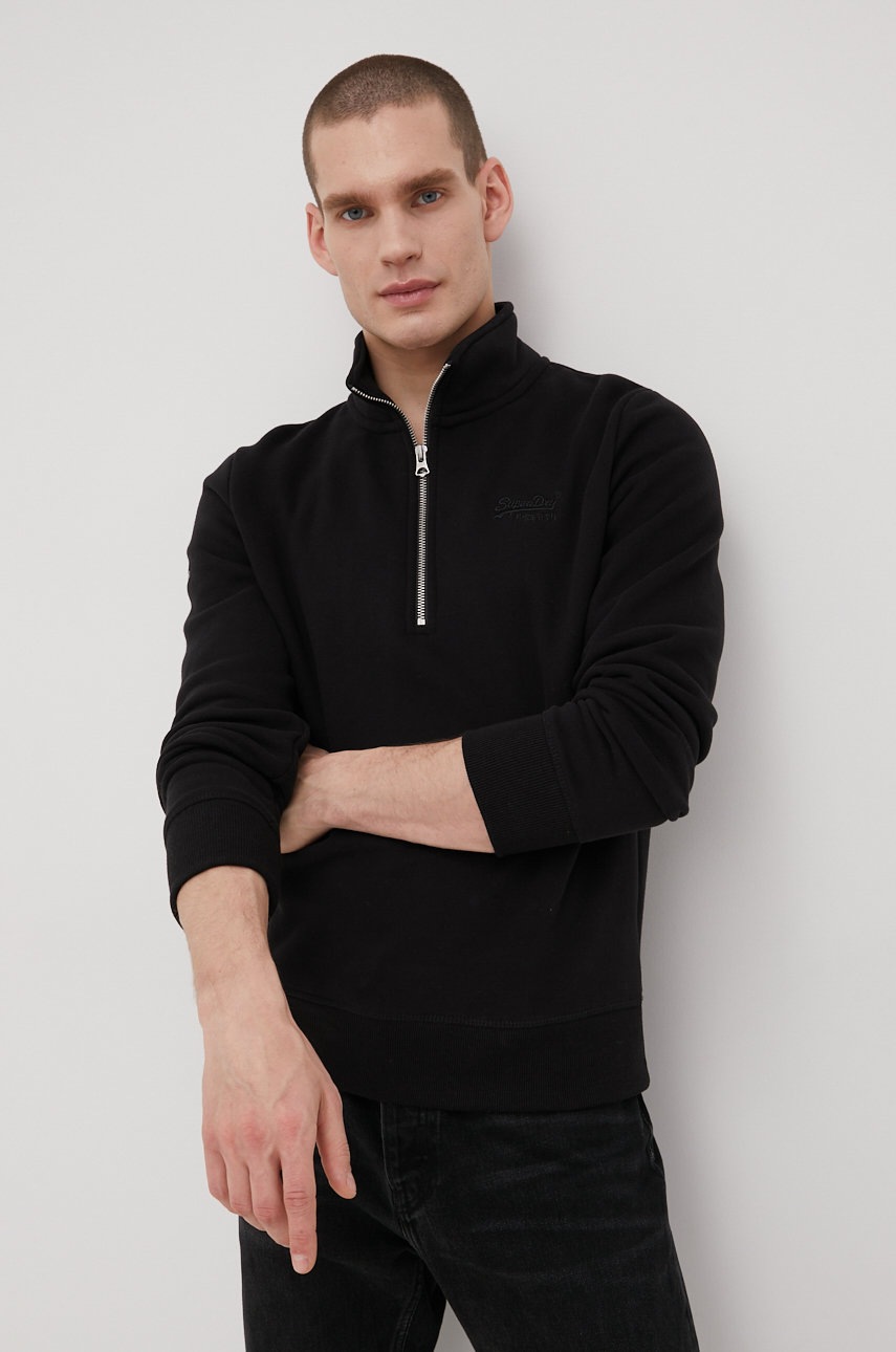 

Кофта Superdry мужская цвет чёрный однотонная