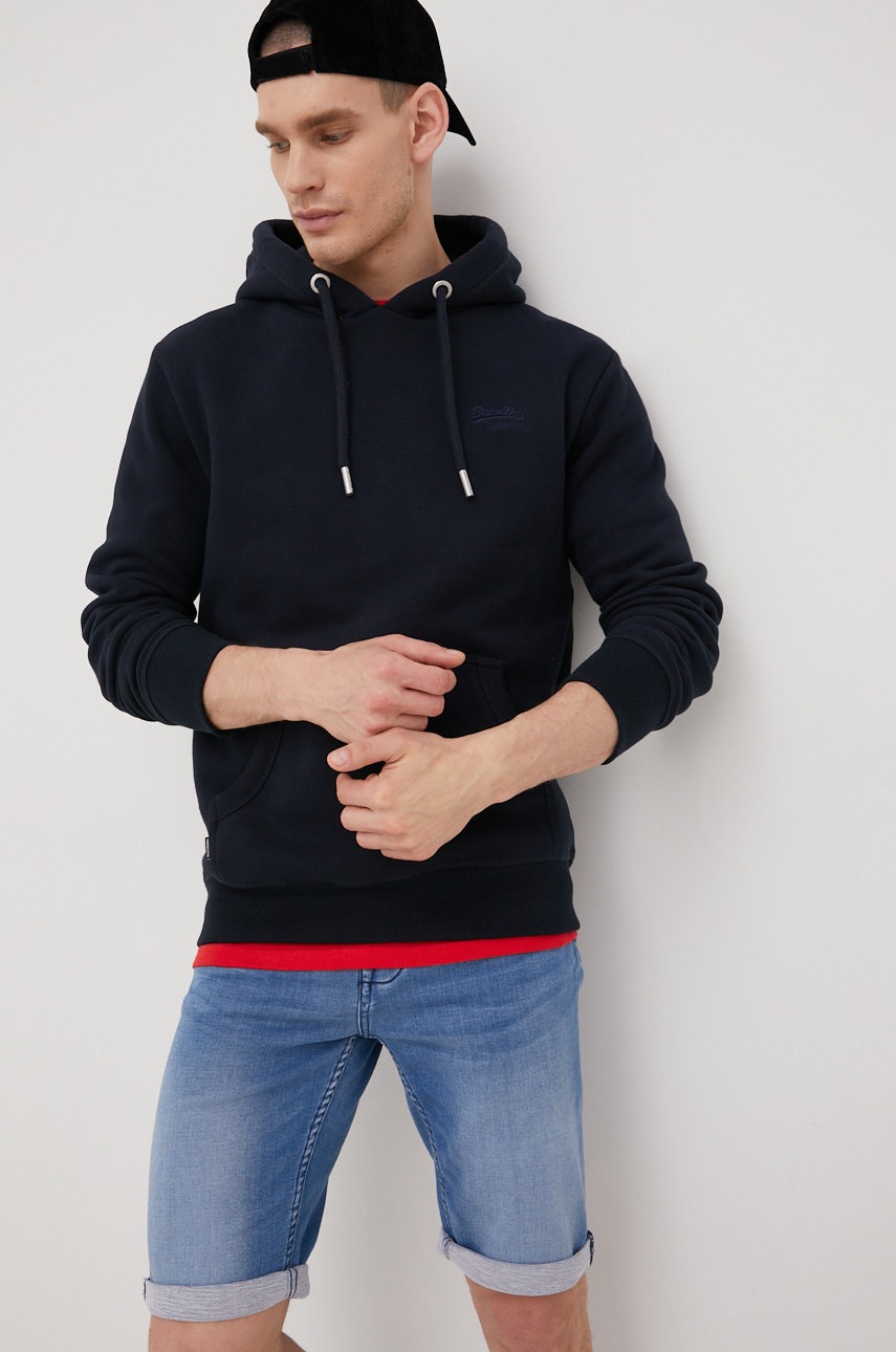 

Кофта Superdry чоловіча колір синій однотонна
