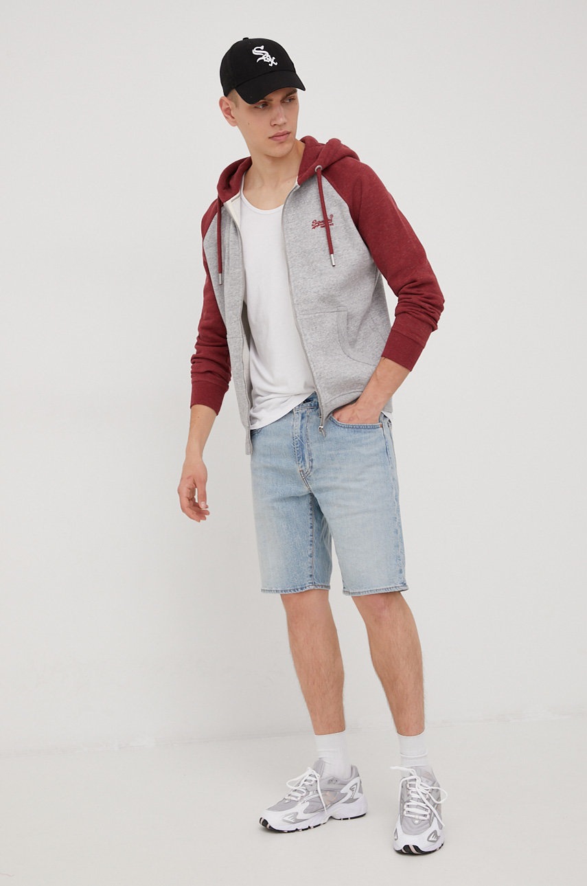 

Кофта Superdry чоловіча колір сірий меланж