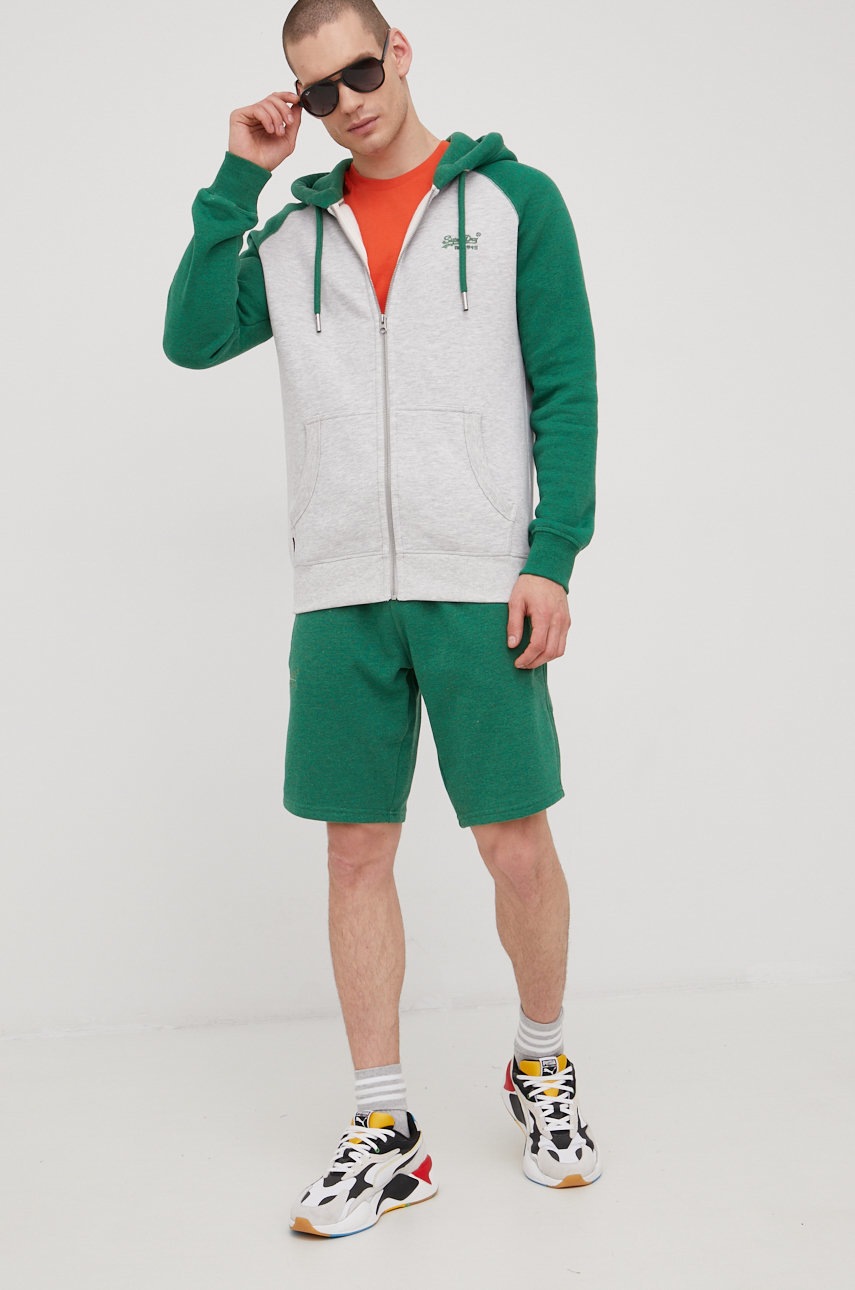 

Кофта Superdry мужская цвет серый с аппликацией